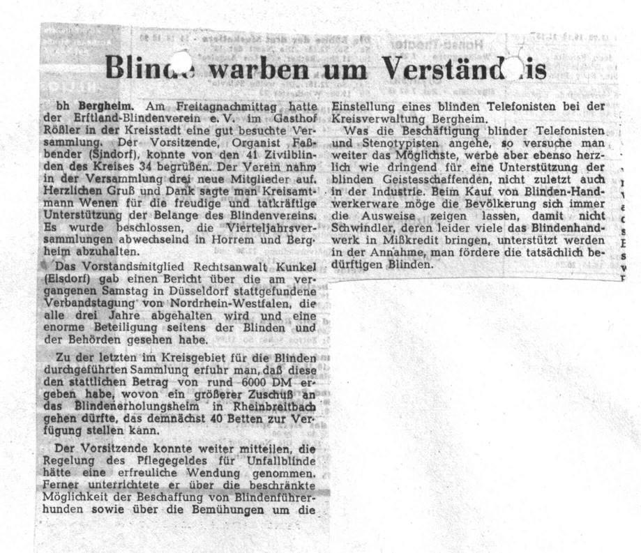 Blinde warben um Verständnis